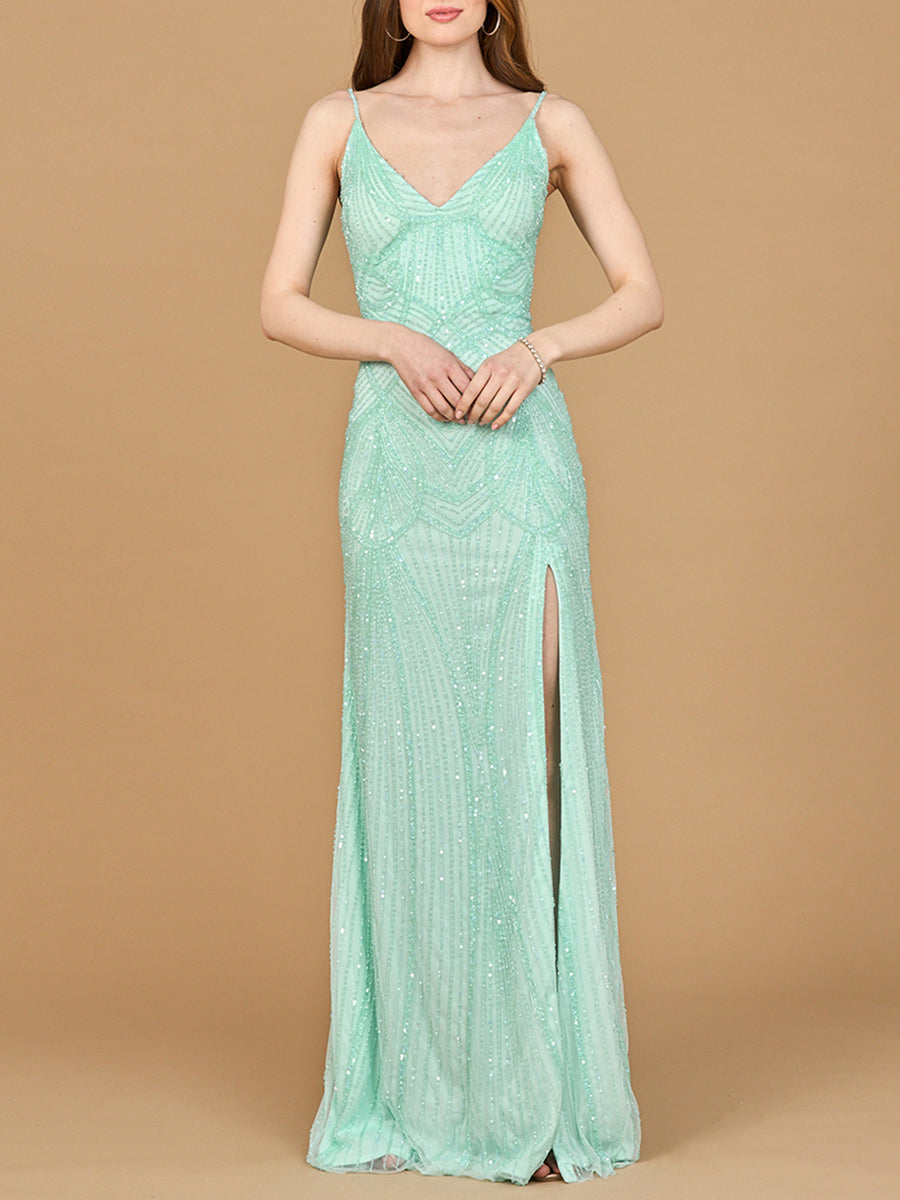 Lara Dresses 9926 Prom Fitted Long Formal Mermaid Slit Dress