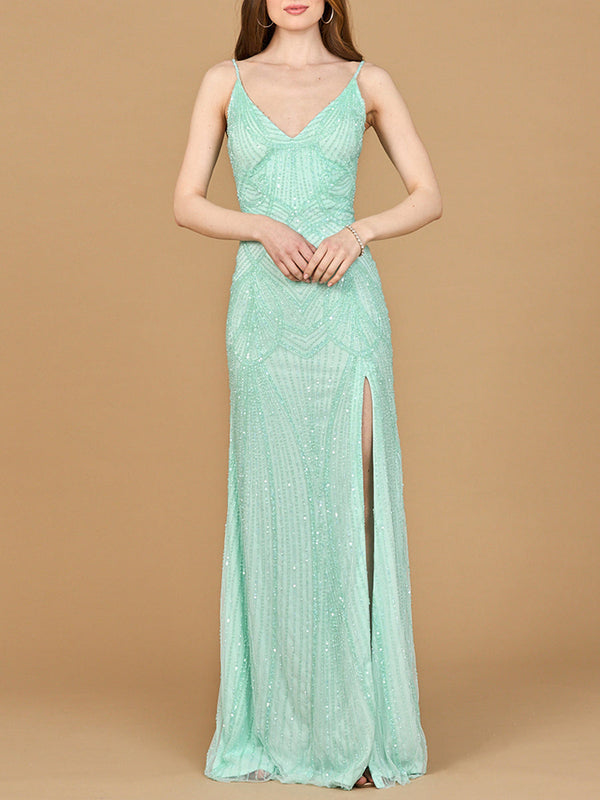 Lara Dresses 9926 Prom Fitted Long Formal Mermaid Slit Dress