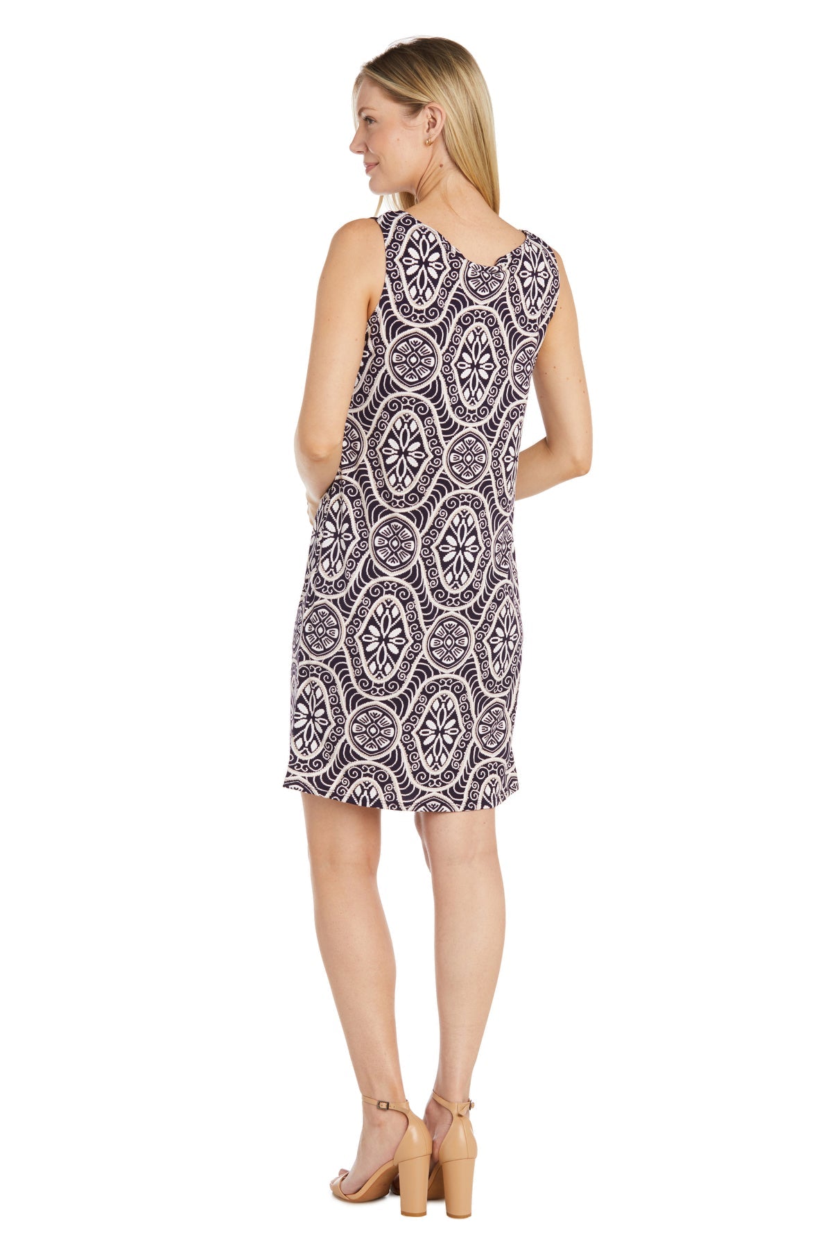 R&M Richards 9927P Short Printed Mother of the Bride Petite Dress