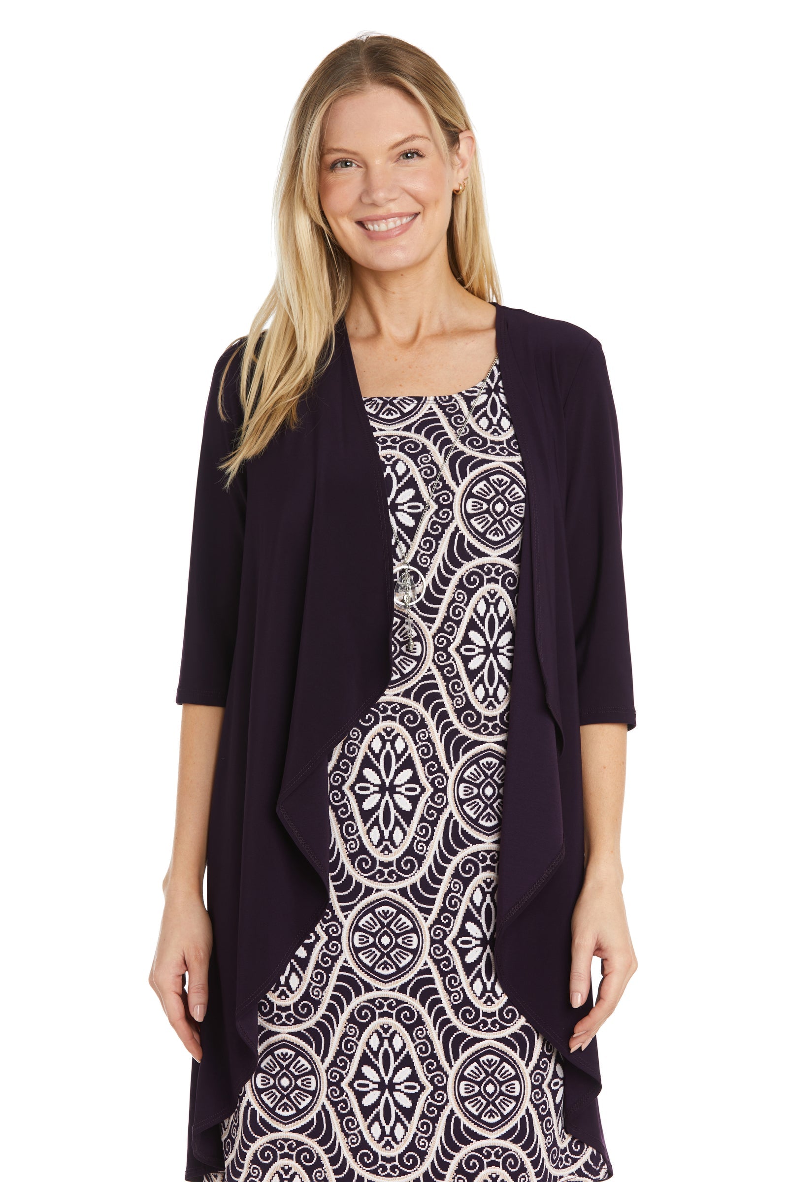 R&M Richards 9927P Short Printed Mother of the Bride Petite Dress