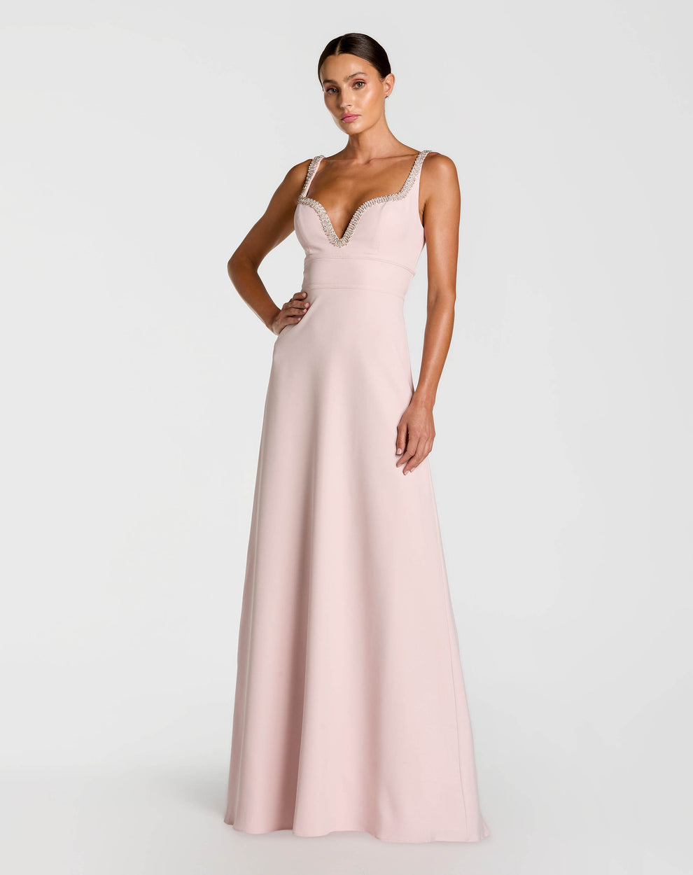 Sweetheart Floor-Length Crepe Formal A-Line Mac Duggal 9927633P