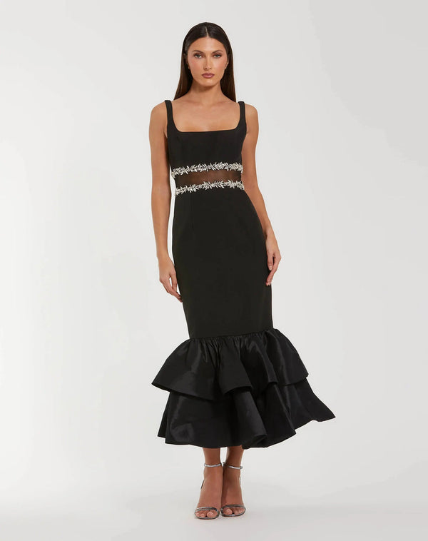 Midi Formal Cocktail Ruffle Petite Dress Mac Duggal 9927719P