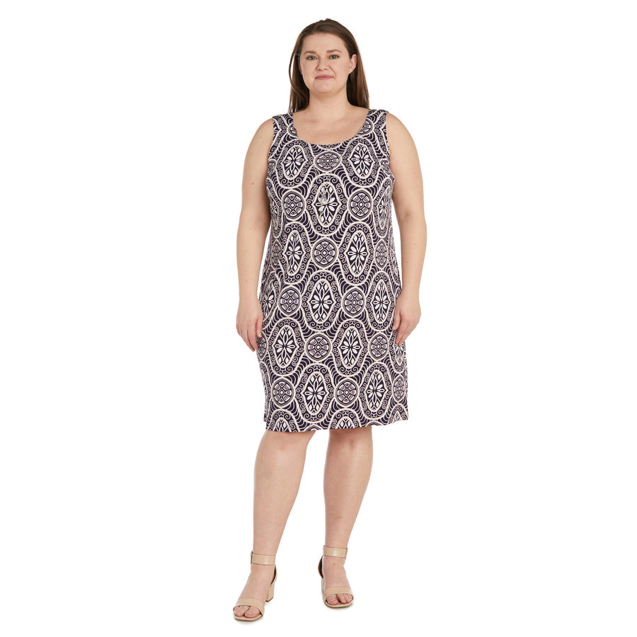 R&M Richards 9927W Printed Jacket Plus Size Short Dress