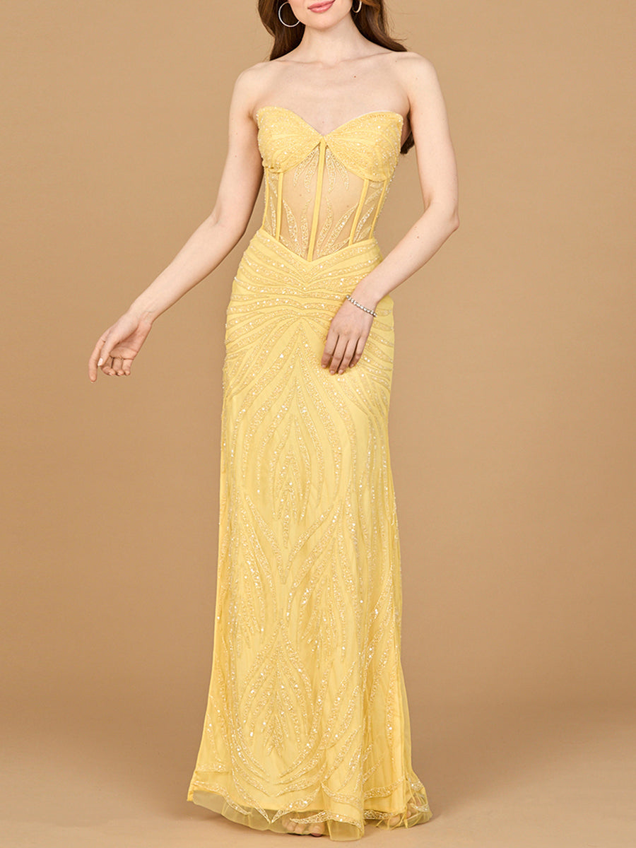 Prom Dresses Long Prom Formal Slit Dress Lemon
