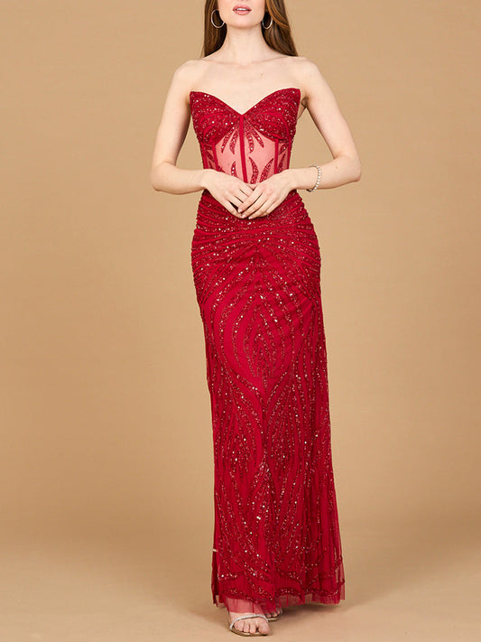 Prom Dresses Long Prom Formal Slit Dress Red