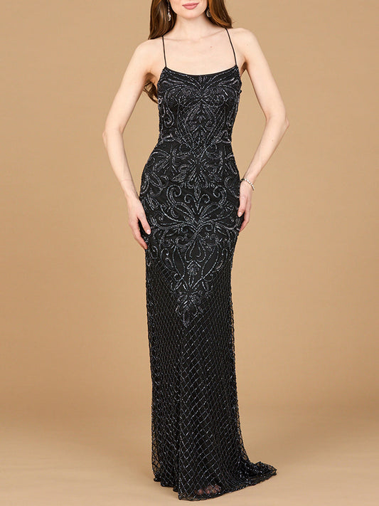 Prom Dresses Fitted Long Formal Prom Dress Black/Gunmetal