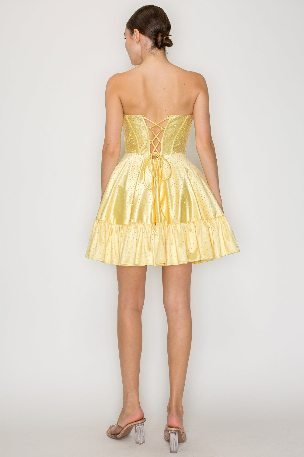 Cocktail Dresses Short Beaded A Line Cocktail Dress Yellow