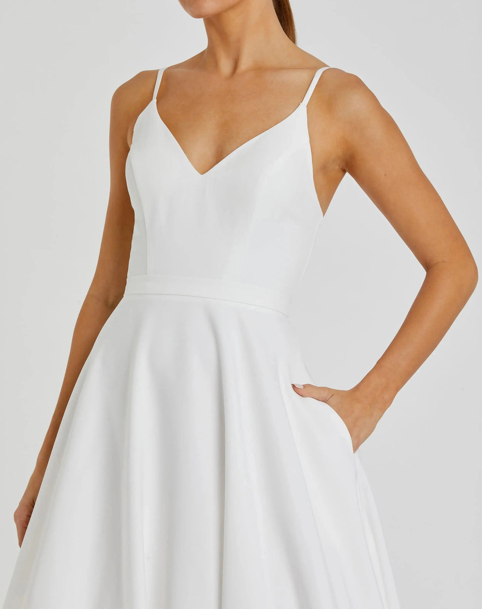 Wedding Dresses Long A Line Petite Wedding Dress Mac Duggal 9948855P White
