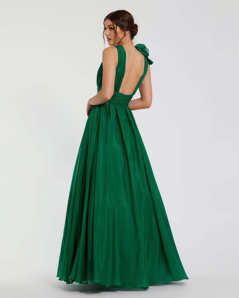 V-Neck Floor-Length Organza Formal A-Line Mac Duggal 9948856P