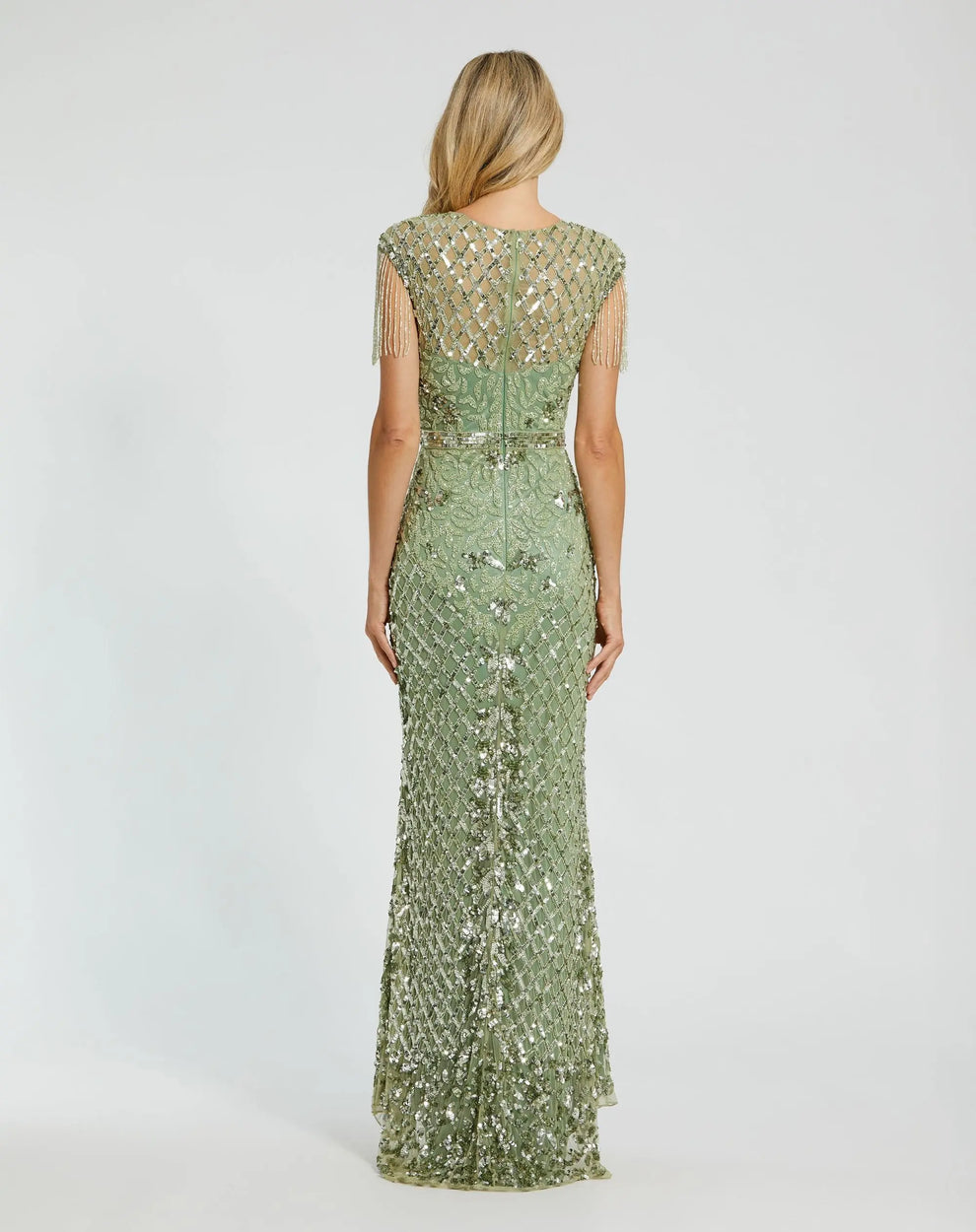 Jewel Neck Floor-Length Sequin Formal Sheath Gown Mac Duggal 994908P