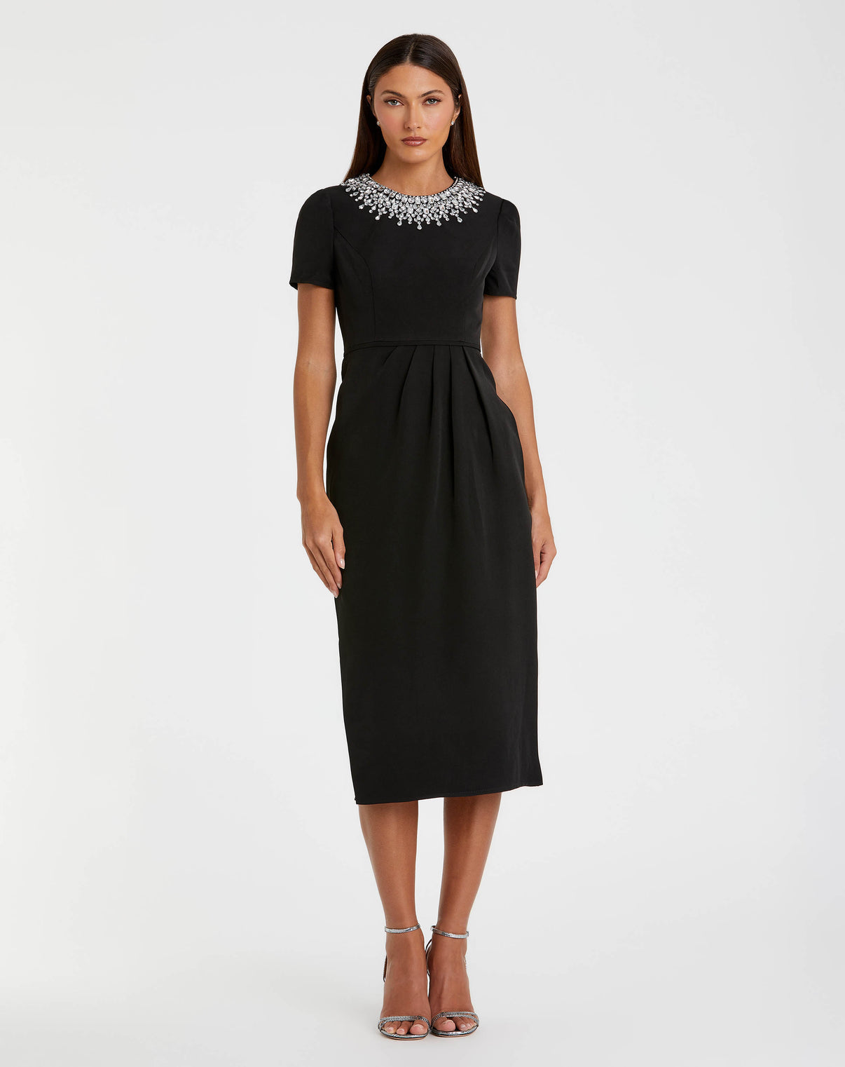 Jewel Midi Crepe Formal Sheath/Column Mac Duggal 9949606P