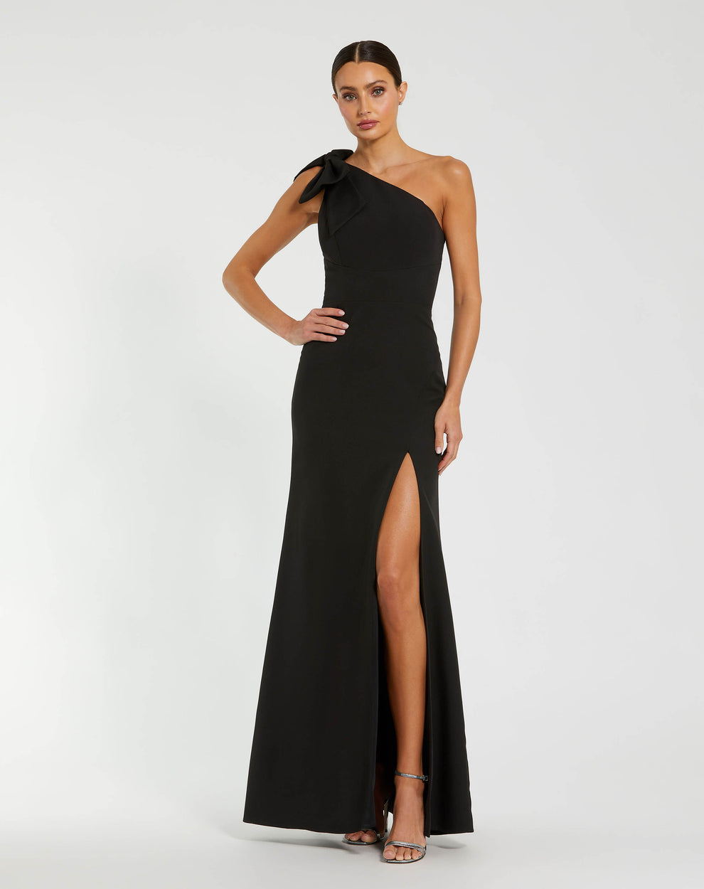 One-Shoulder Floor-Length Crepe Formal Sheath Mac Duggal 9949862P