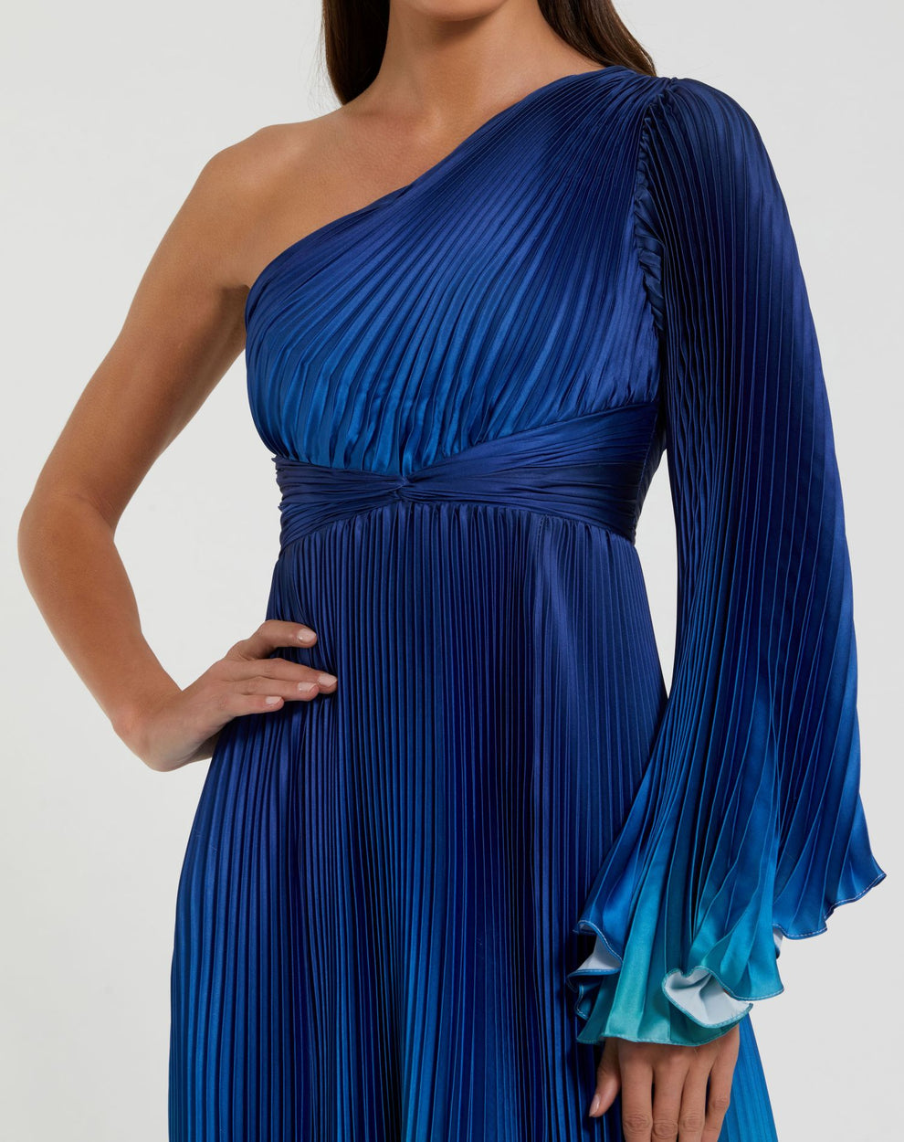 One-Shoulder Floor-Length Satin Evening A-Line Mac Duggal 9949903P