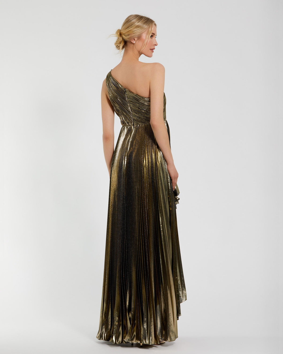 One-Shoulder Floor-Length Satin Evening Fit & Flare Mac Duggal 9949910P