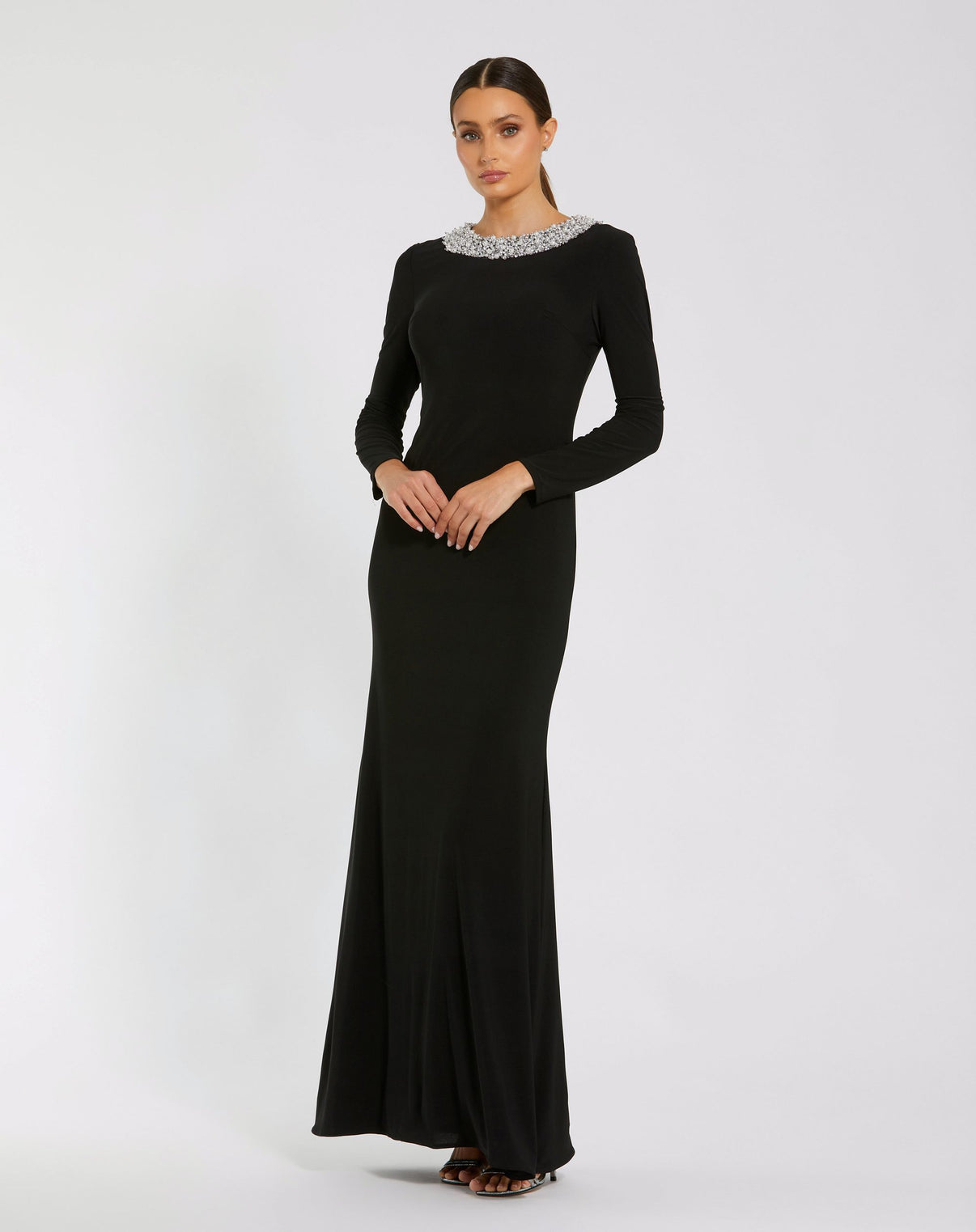 Jewel Floor-Length Jersey Evening Sheath/Column Mac Duggal 9949951P