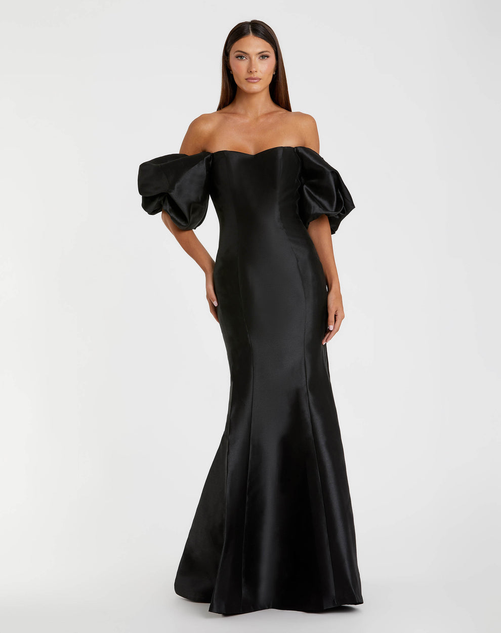 Strapless Curved Neck Floor-Length Satin Formal Mermaid Mac Duggal 9950677P