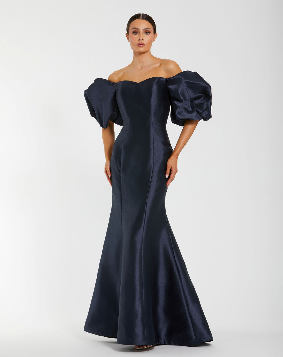 Strapless Curved Neck Floor-Length Satin Formal Mermaid Mac Duggal 9950677P