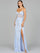 Prom Dresses Long Formal Beaded Floral Corset Prom Dress Periwinkle/Silver
