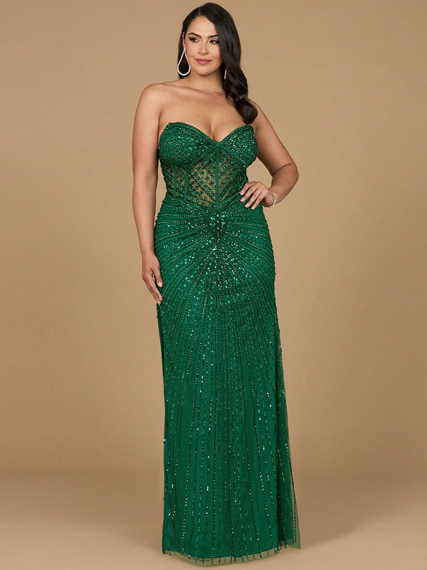 Lara Dresses 9953 Formal Long Beaded Corset Prom Dress