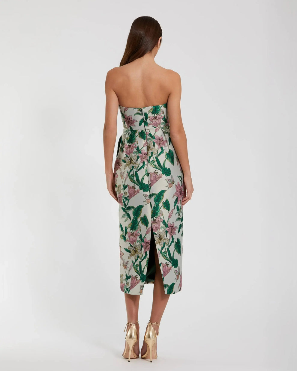 Cocktail Dresses Short Floral Print Midi Fitted Petite Cocktail Dress Mac Duggal 9956097P Lily