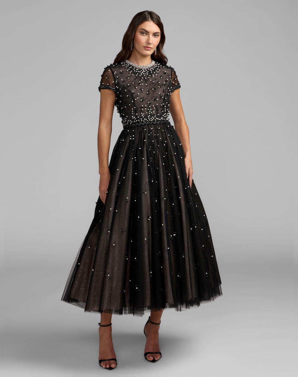 Crew High-Neck Floor-Length Tulle Cocktail A-Line Mac Duggal 9956255P