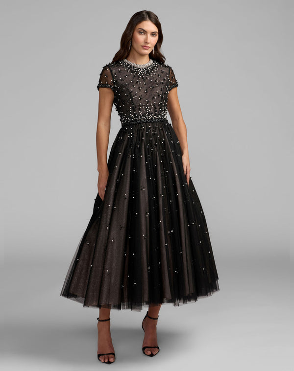 Crew High-Neck Floor-Length Tulle Cocktail A-Line Mac Duggal 9956255P