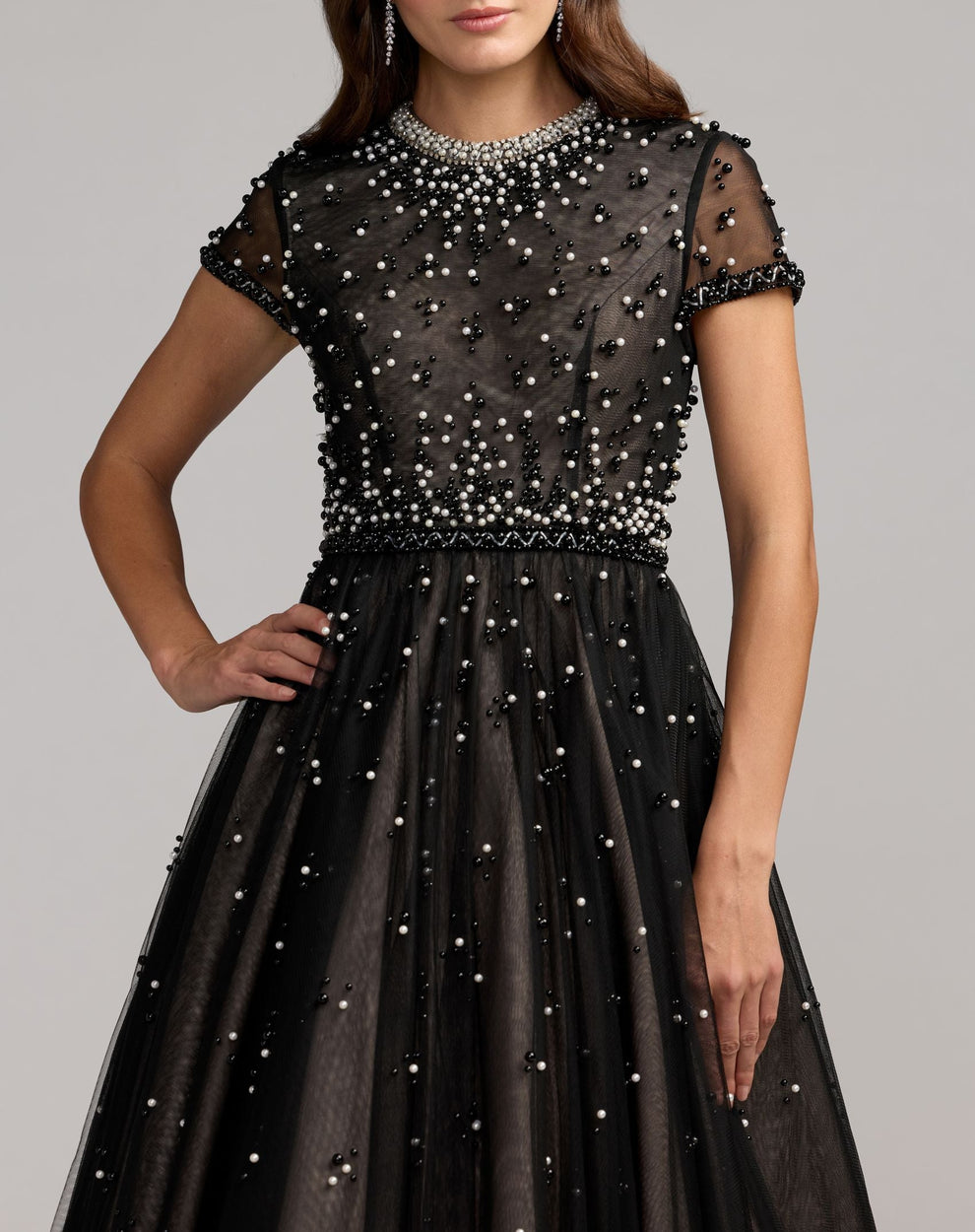 Crew High-Neck Floor-Length Tulle Cocktail A-Line Mac Duggal 9956255P