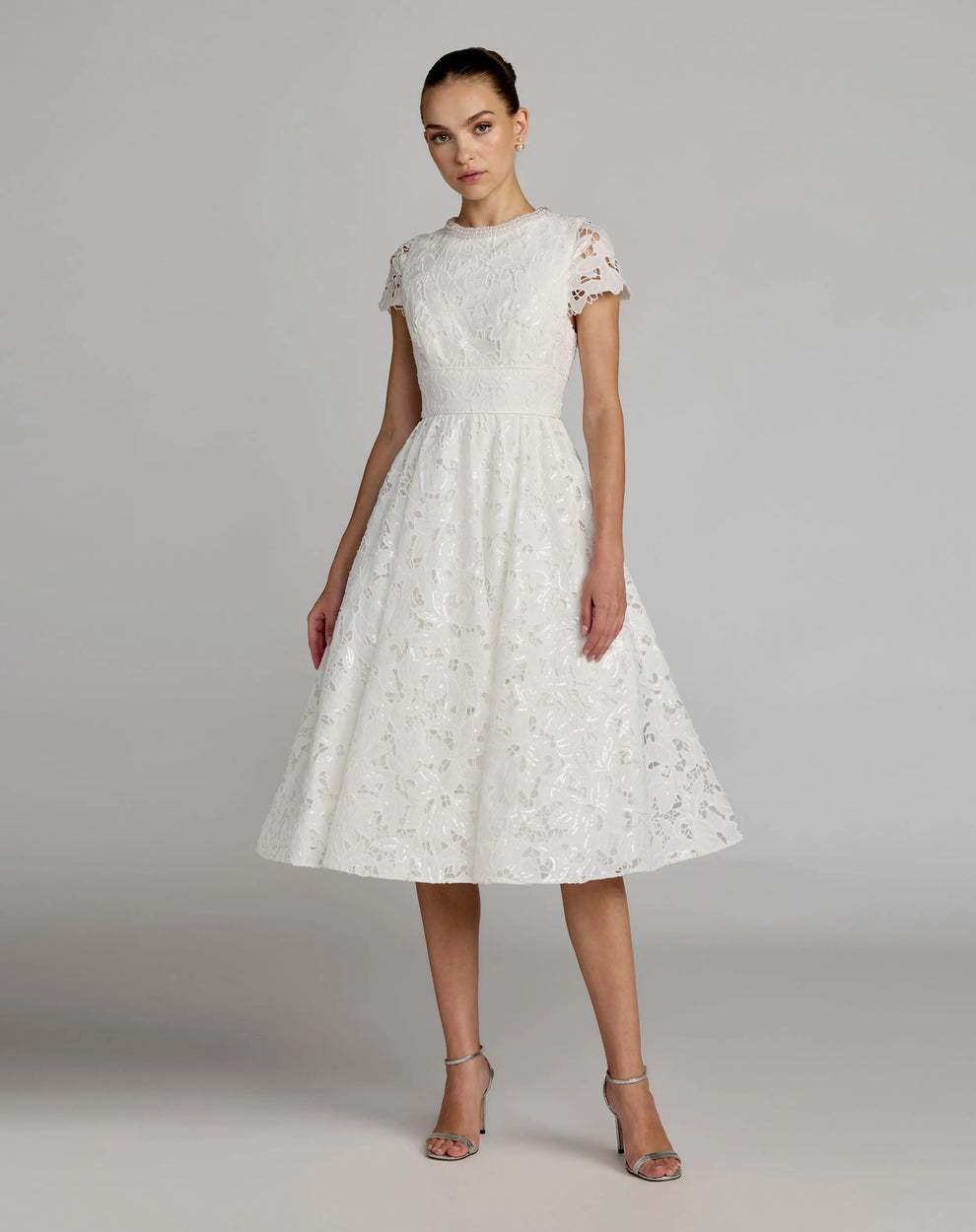 Midi Formal Cocktail Lace A Line Petite Dress Mac Duggal 9956324P – The Dress Outlet