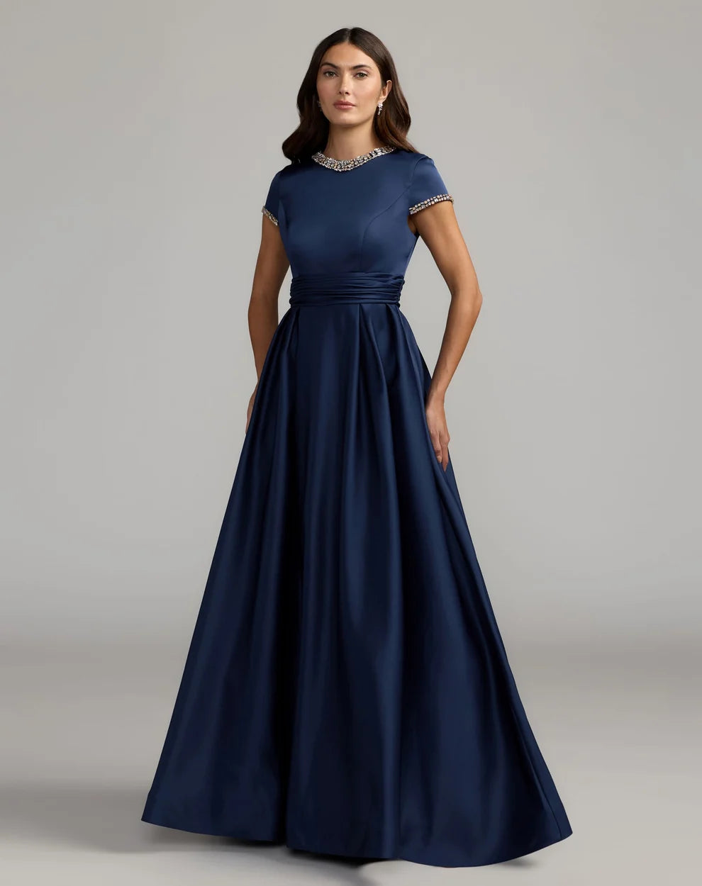 Prom Dresses Pleated Long Formal Ball Gown Prom Dress Mac Duggal 9956402P Midnight