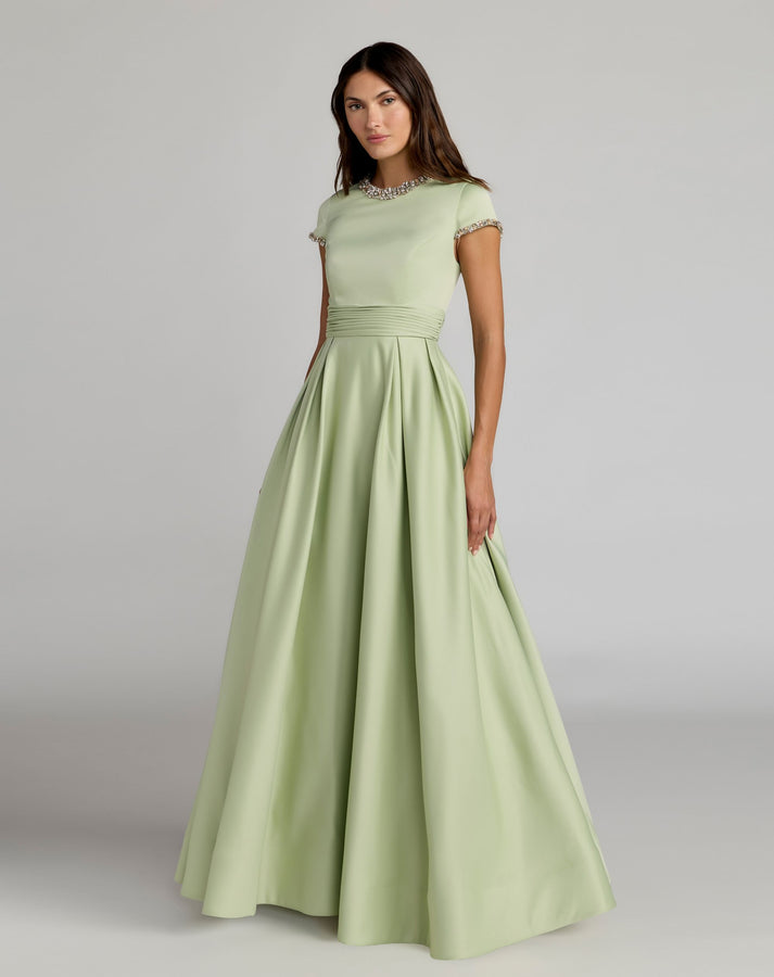 Prom Dresses Pleated Long Formal Ball Gown Prom Dress Mac Duggal 9956402P Sage