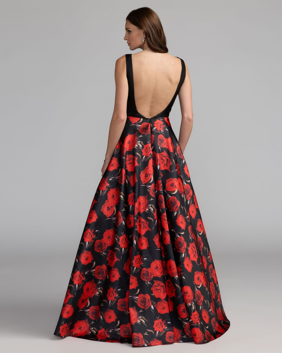 Crew/High-Neck Floor-Length Satin Occasion Ball Gown Mac Duggal 9956469P