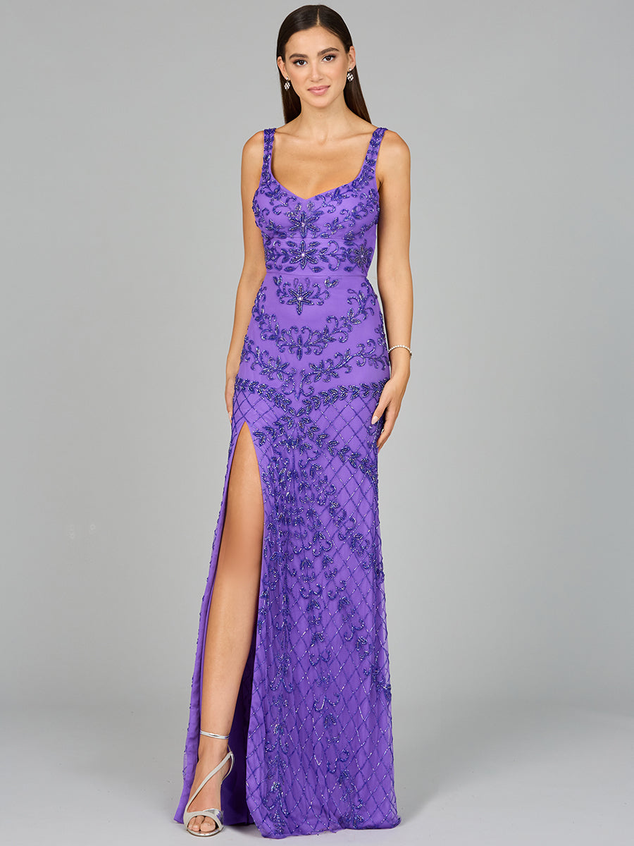 Prom Dresses Long Prom Formal Beaded Evening Dress Purple