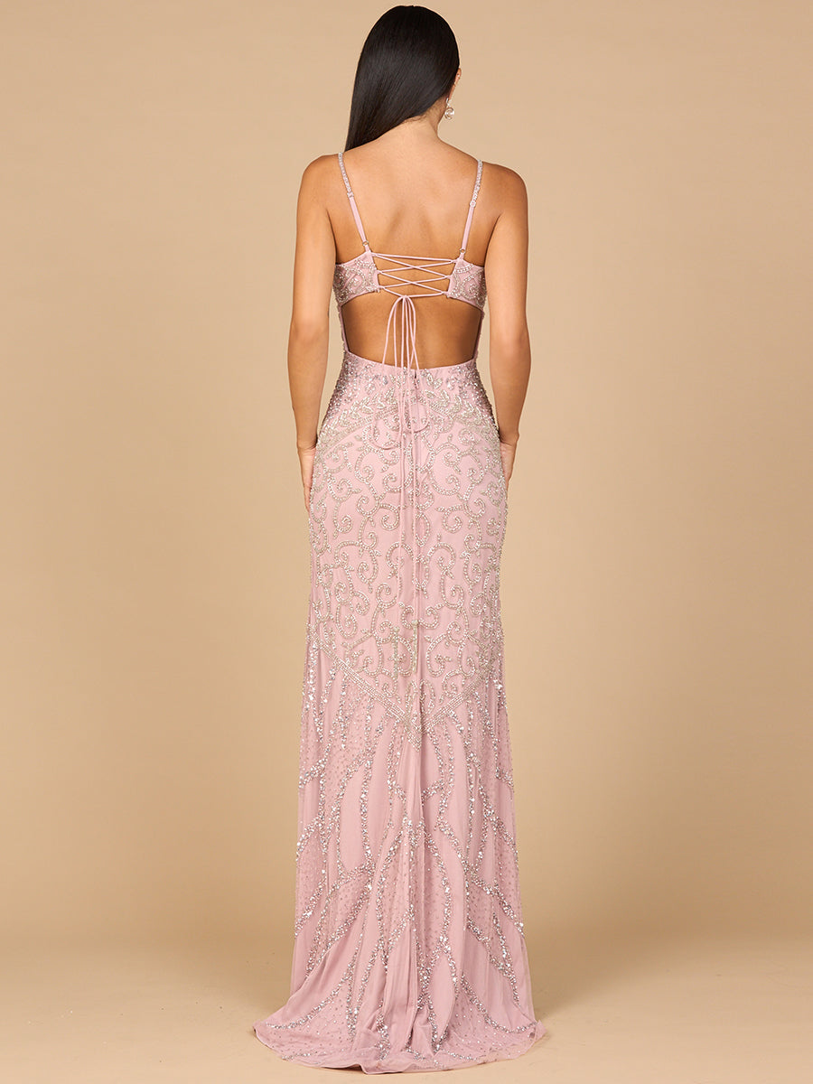 Lara Dresses 9959 Long Fitted Slit Formal Prom Dress
