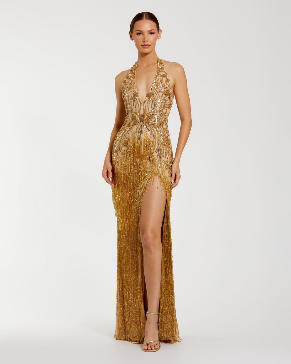 Halter Floor-Length Sequin Prom Mermaid Mac Duggal 996170P