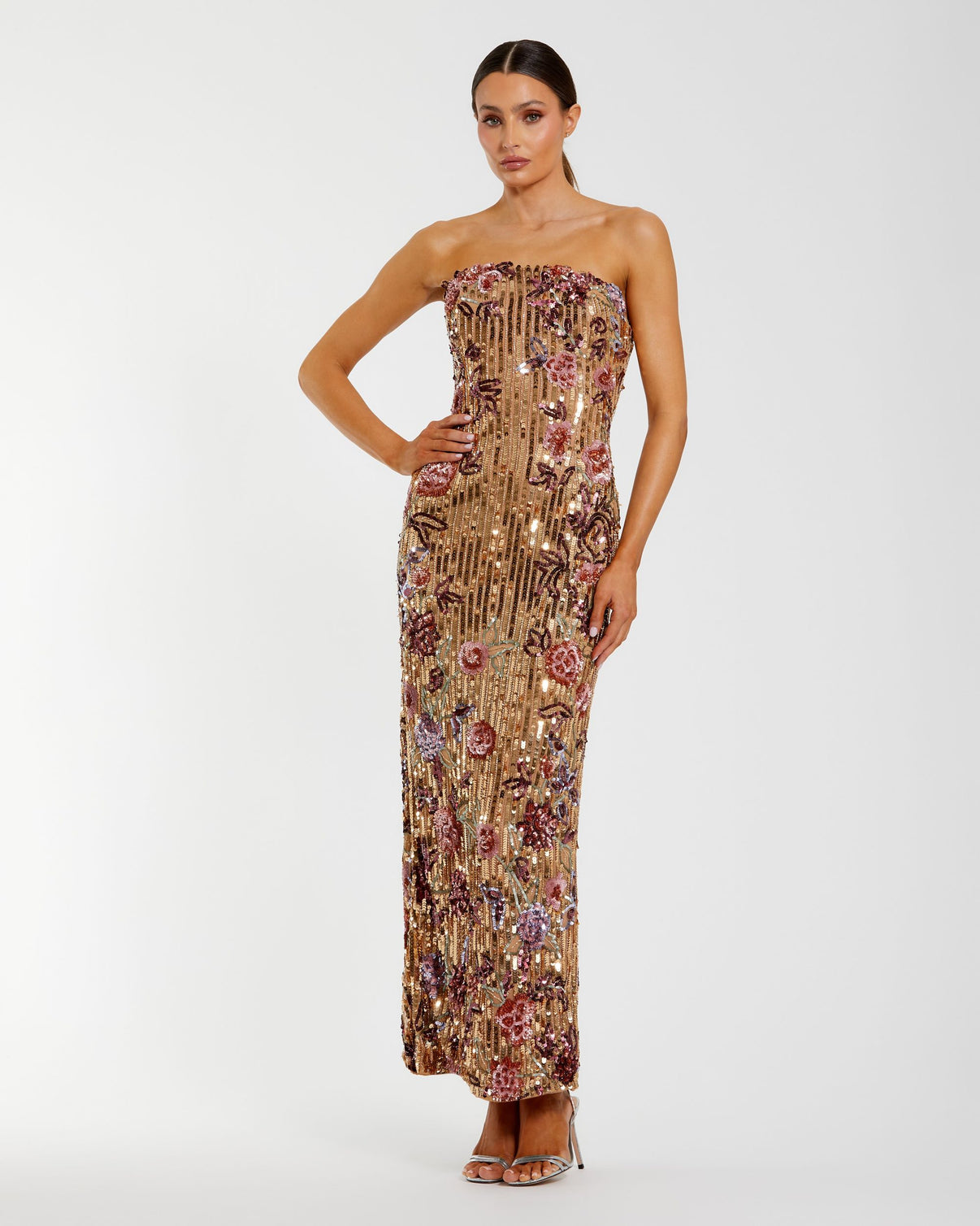 Strapless Curved Neck Floor-Length Sequin Formal Mermaid Mac Duggal 996193P