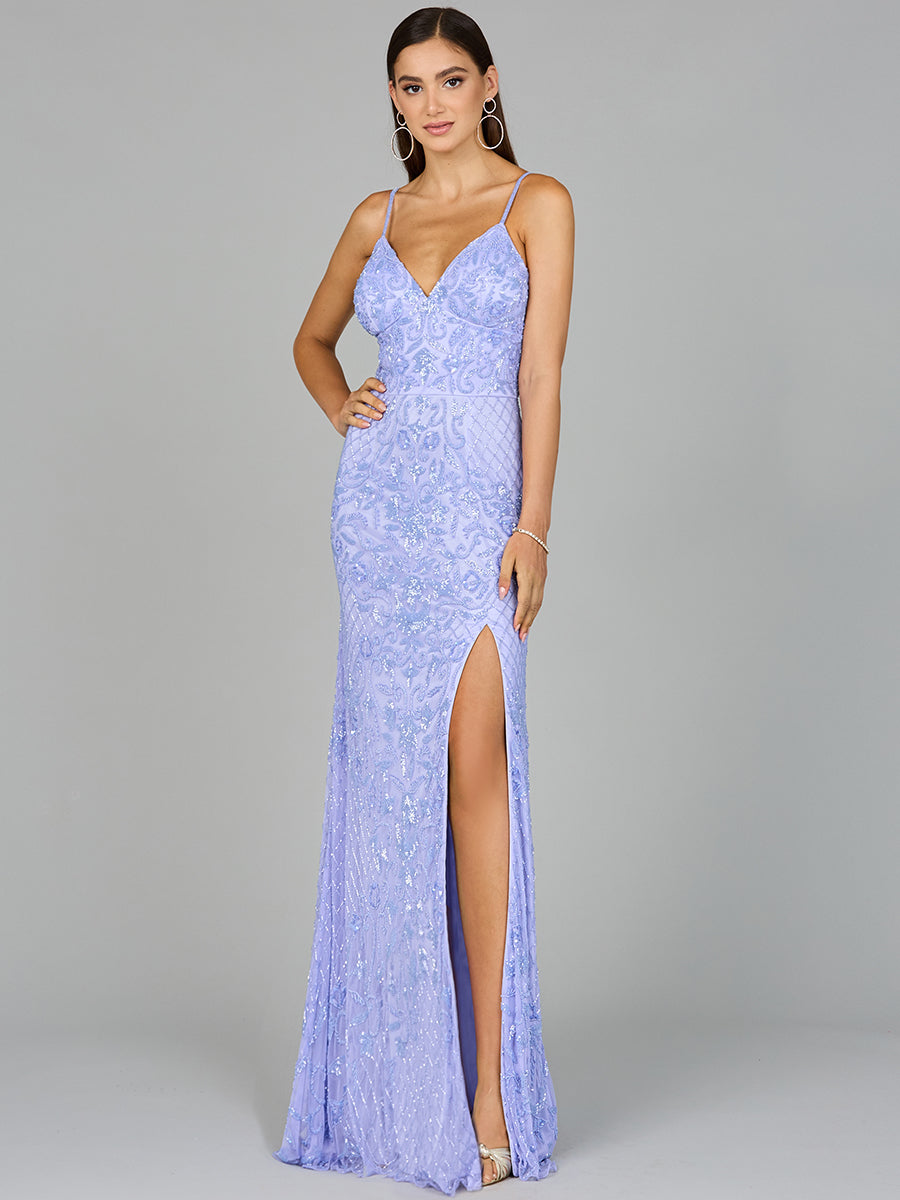Prom Dresses Prom Long Formal Beaded Bodycon Evening Dress Blue Iris