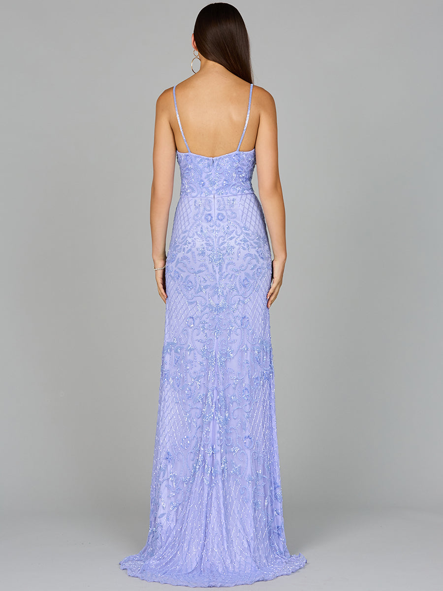 Prom Dresses Prom Long Formal Beaded Bodycon Evening Dress Blue Iris