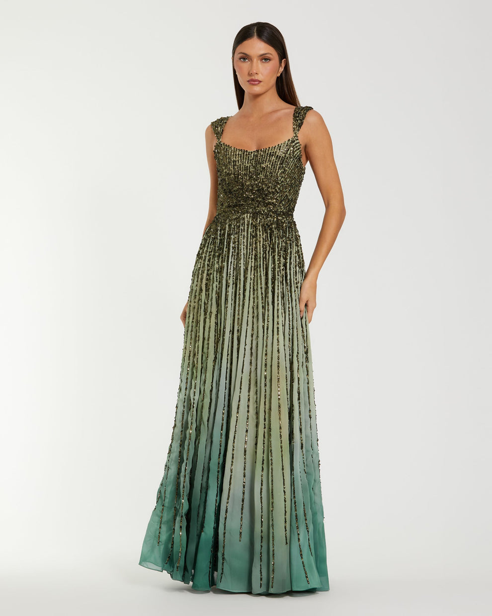Square Floor-Length Chiffon Evening A-Line Mac Duggal 996205P