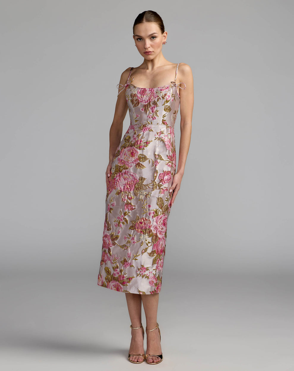 Square Midi Satin Formal Sheath Mac Duggal 9969153P