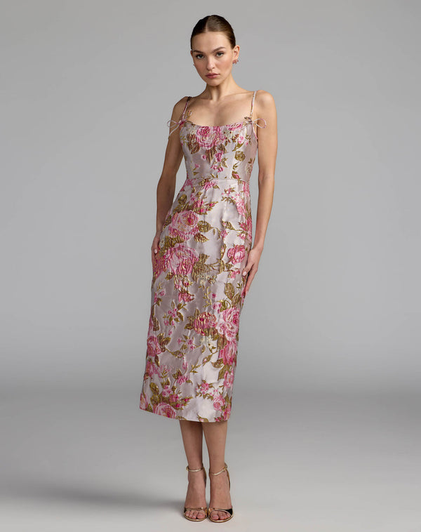 Square Midi Satin Cocktail Sheath Mac Duggal 9969153P