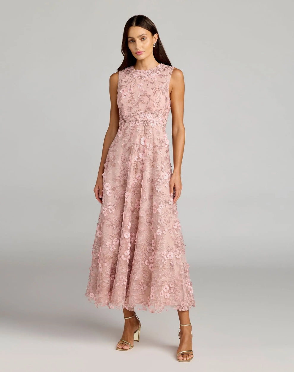 Jewel Tea-Length Lace Formal A-Line Dress Mac Duggal 9969192P