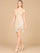 Homecoming Dresses Homecoming Mini Short Fringe Dress Nude/Silver
