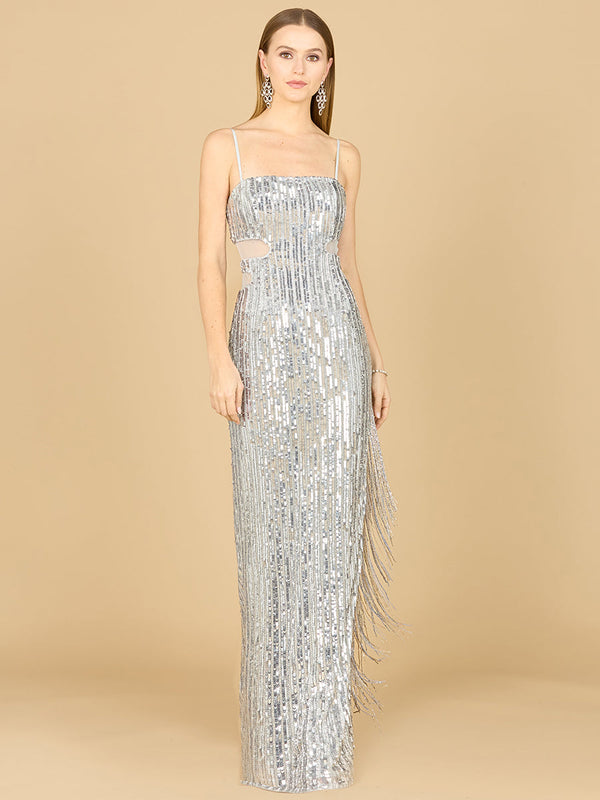 Lara Dresses 9975 Long Fitted Formal Beaded Sequin Prom Dress