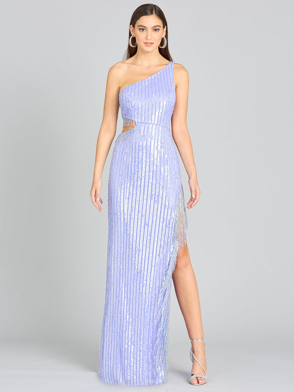 Lara Dresses 9978 Long Formal Beaded Fringe Prom Dress