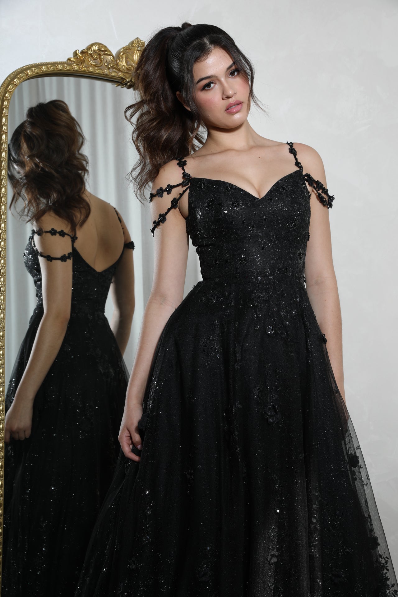 Prom Dresses Long Glitter A Line Formal Prom Dress Eureka Fashion 9980 Black