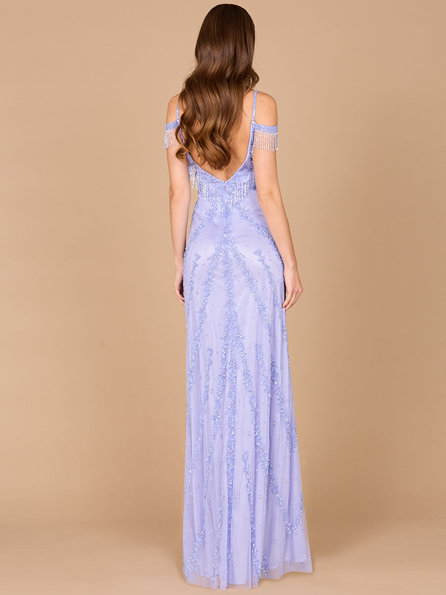 Lara Dresses 9980 Prom Long Beaded Fringe Formal Dress