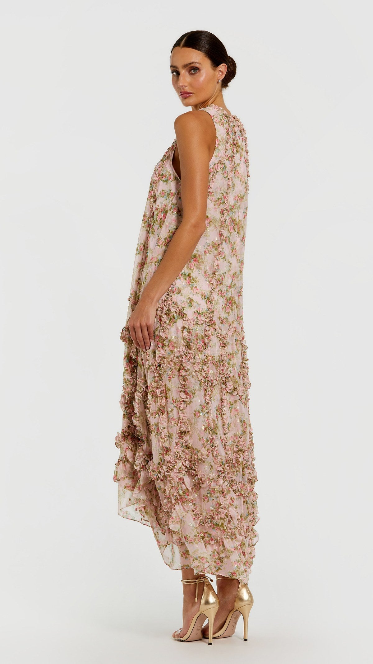Mac Duggal style 998103P in Pink Multi, back view
