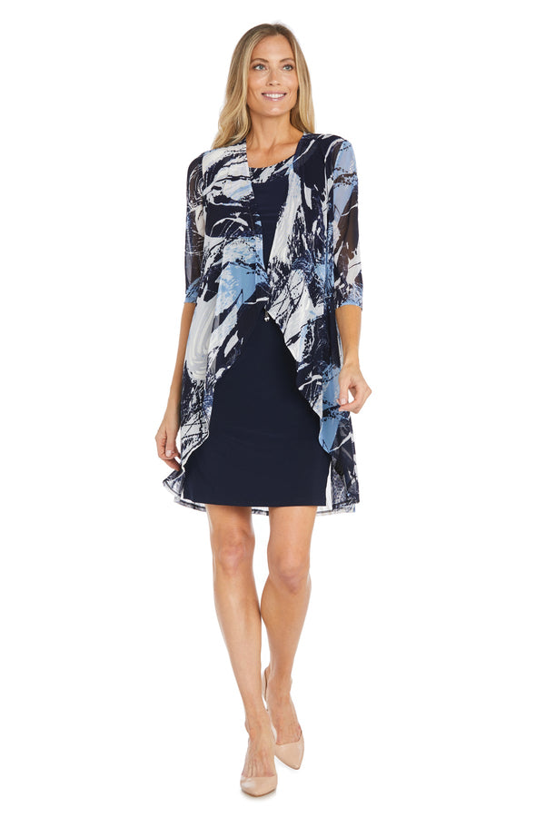 Short Printed Jacket Dress Mother of the Bride R&M Richards 9987