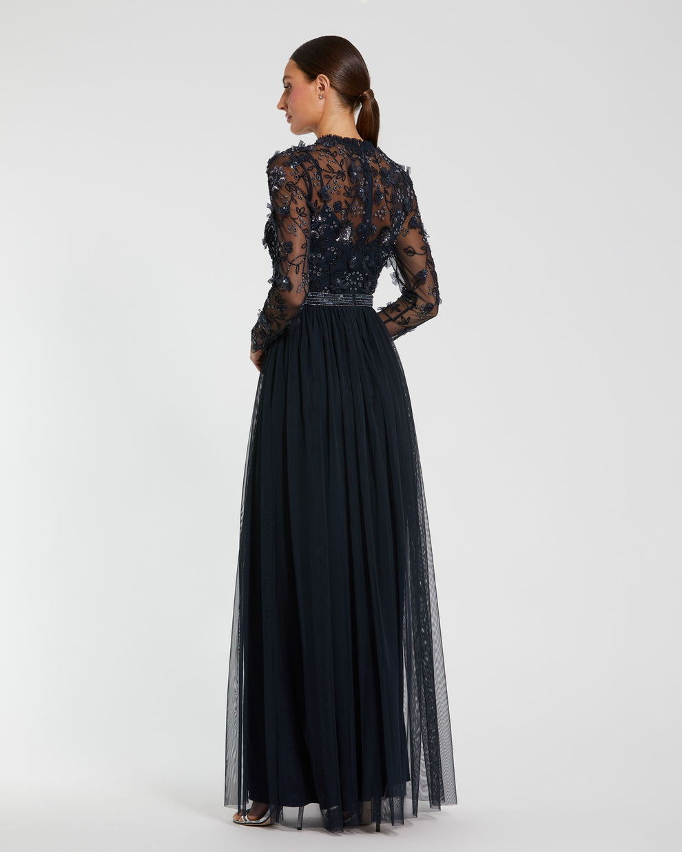 Crew/High-Neck Floor-Length Lace Occasion A-Line Mac Duggal 999132P