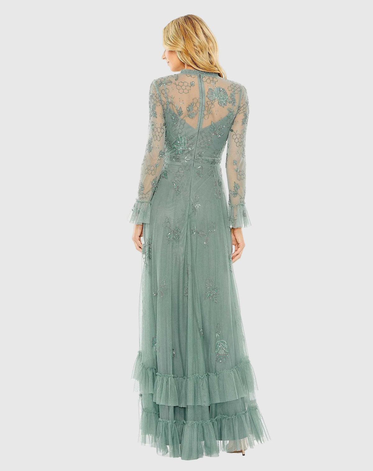 Illusion Floor-Length Tulle Occasion A-Line Mac Duggal 999249P